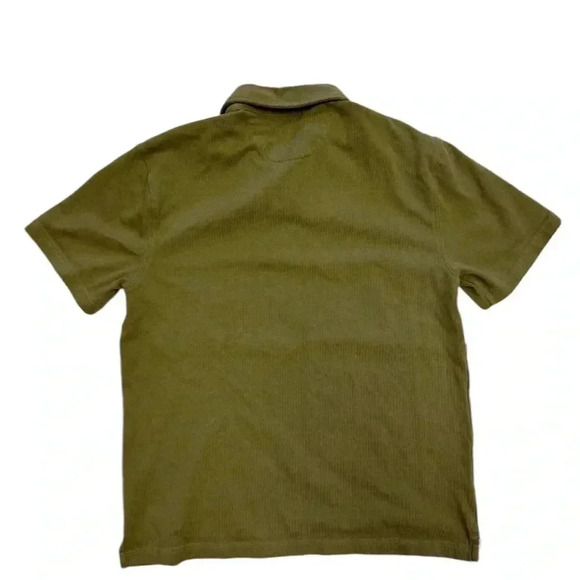 Frank And Oak Green White Short Sleeve Polo Top size Medium - Picture 5 of 11